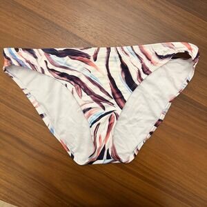 Gibson Latimer Womens Abstract Print Bikini Bottoms Purple Blue White Large L